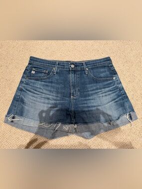 AG-ED Adriano The Hailey Ex-Boyfriend roll-up Women's Blue Denim Cutoff Shorts